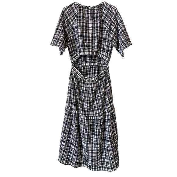 Anthropologie Just Female Hamilton Midi Dress Large Gingham Lightweight Cottage - Picture 7 of 15